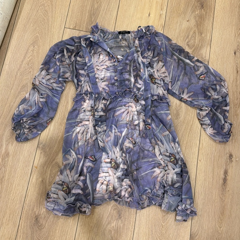 Beulah Style size L dress, purple butterfly print